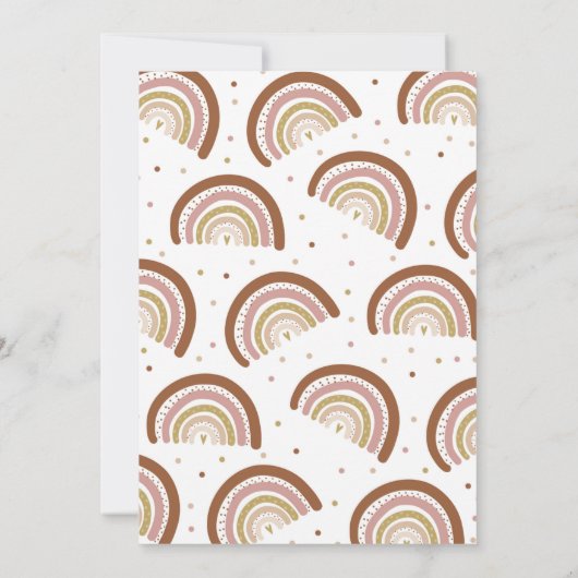 Rainbow Baby Showdown Mute Pastel Rainbow Einladung (Rückseite)