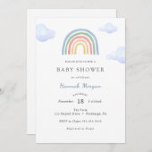 Rainbow Baby Showeinladung Einladung (Vorne/Hinten)