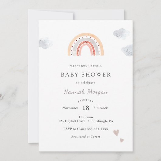 Rainbow Baby Showeinladung Einladung (Vorderseite)