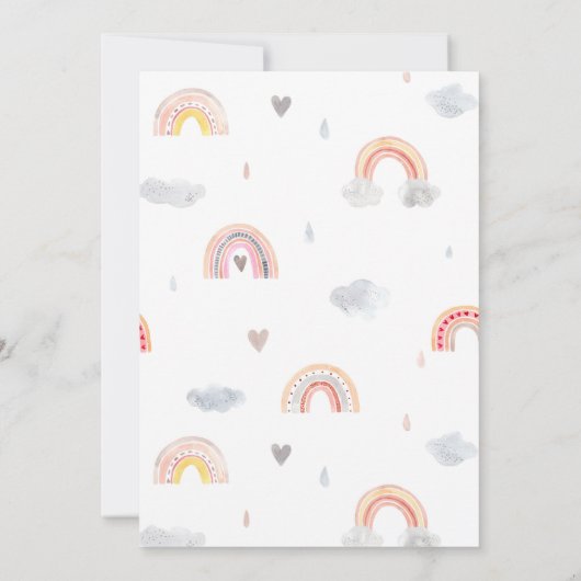 Rainbow Baby Showeinladung Einladung (Rückseite)