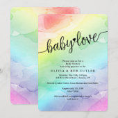Rainbow Baby Shower Baby Liebe Einladung (Vorne/Hinten)