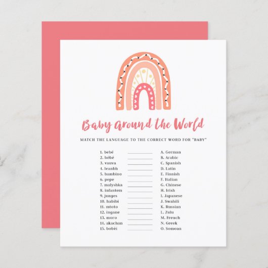 Rainbow Baby Shower Baby Rund um das World Game (Vorne/Hinten)