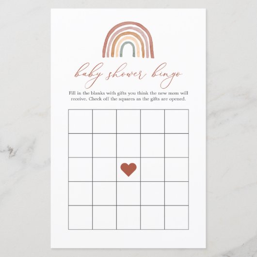 Rainbow Baby Shower Bingo Game (Vorderseite)