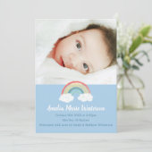 Rainbow Baby Shower Blue Boy Einladung (Stehend Vorderseite)