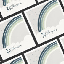Rainbow Baby Shower Boy Green Blue
