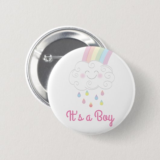 Rainbow Baby Shower Button (Vorne & Hinten)