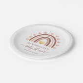 Rainbow Baby Shower Custom benannt Pappteller (Schrägansicht)