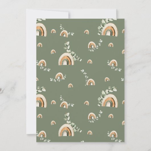 Rainbow Baby Shower Einladung (Rückseite)