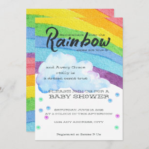 Rainbow Baby Shower Einladung