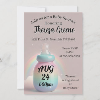 Rainbow Baby Shower Einladung