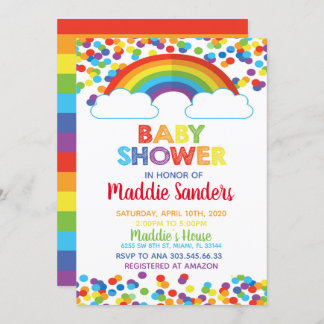 Rainbow Baby Shower Einladung