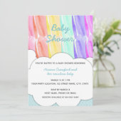 Rainbow Baby Shower Einladung (Stehend Vorderseite)