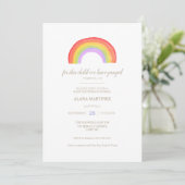 Rainbow Baby Shower Einladung (Stehend Vorderseite)
