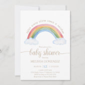 Rainbow Baby Shower Einladung (Vorderseite)