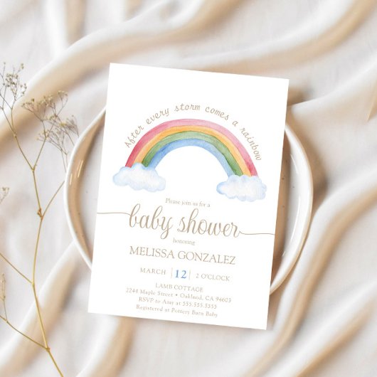 Rainbow Baby Shower Einladung