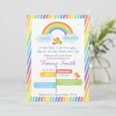 Rainbow Baby Shower Einladung (Stehend Vorderseite)