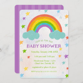Rainbow Baby Shower Einladung