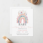 Rainbow Baby Shower Einladung Boho Baby Dusche (Vorderseite/Rückseite Beispiel)