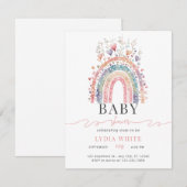 Rainbow Baby Shower Einladung Boho Baby Dusche (Vorne/Hinten)