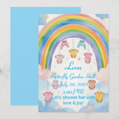 Rainbow Baby Shower Einladung für Mädchen (Vorne/Hinten)