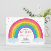 Rainbow Baby Shower Einladung Helle Rainbow Baby (Stehend Vorderseite)