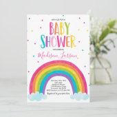 Rainbow Baby Shower Einladung Helle Rainbow Baby (Stehend Vorderseite)