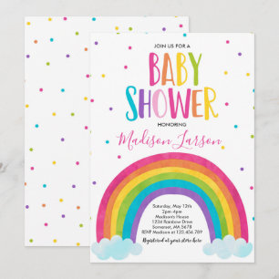 Rainbow Baby Shower Einladung Helle Rainbow Baby