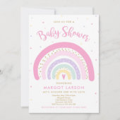 Rainbow Baby Shower Einladung Pastel Rainbow (Vorderseite)
