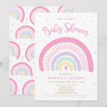 Rainbow Baby Shower Einladung Pastel Rainbow