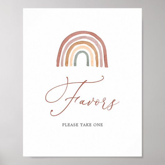 Rainbow Baby Shower Favorit Sign Poster (Vorne)