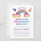 Rainbow Baby Shower Gender Neutral Watercolor Einladung (Vorderseite)
