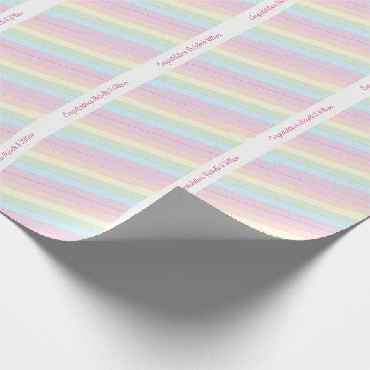 Rainbow Baby Shower Geschenkpapier (Ecke)
