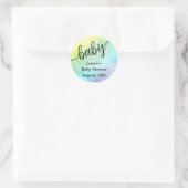 Rainbow Baby Shower Gevor Tag Runder Aufkleber (Tasche)