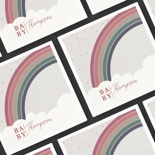 Rainbow Baby Shower Girl Serviette