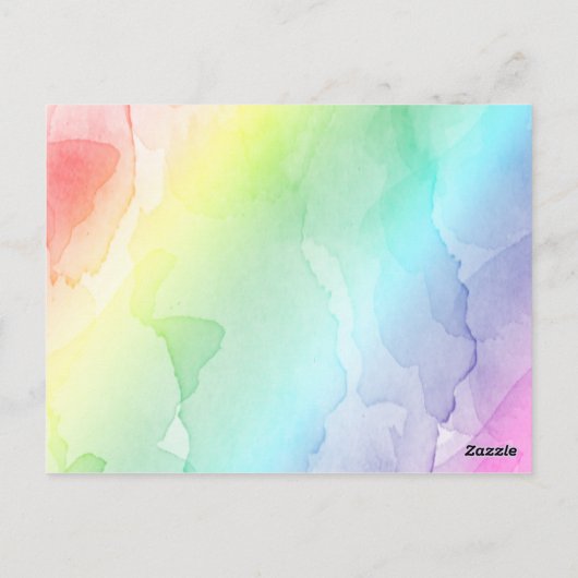 Rainbow Baby Shower Hopps & Wish Card Postkarte (Rückseite)