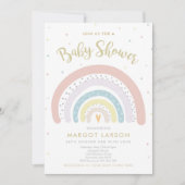 Rainbow Baby Shower Invitation Gender Neutral Einladung (Vorderseite)