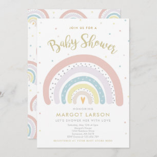 Rainbow Baby Shower Invitation Gender Neutral Einladung
