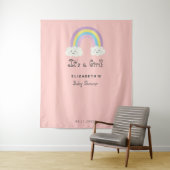 Rainbow Baby Shower Niedlich Es ist ein Girl Pink Wandteppich (Beispiel)