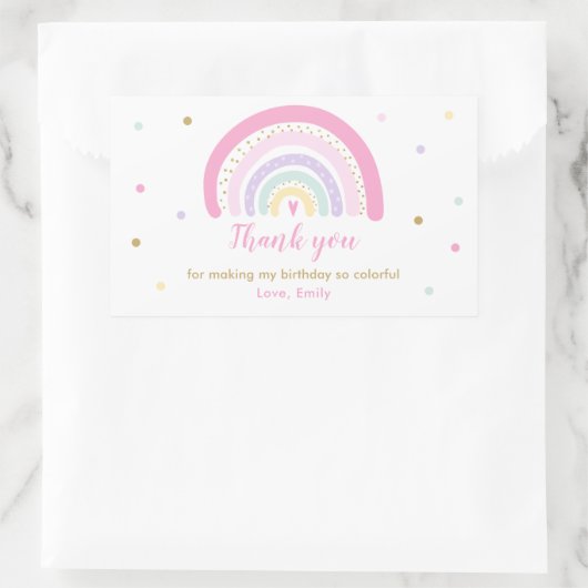Rainbow Baby Shower Pastel Gevor Rechteckiger Aufkleber (Tasche)