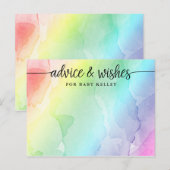 Rainbow Baby Shower Ratschläge und Wunschkarte Postkarte (Vorne/Hinten)