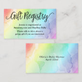 Rainbow Baby Shower Registry Shower Insert Card Visitenkarte (Vorne/Hinten)