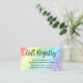 Rainbow Baby Shower Registry Shower Insert Card Visitenkarte (Stehend Vorderseite)