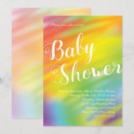 Rainbow Baby Shower Watercolor Gender Neutral Einladung