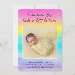 Rainbow Baby   Sogar Wunder dunkel   Foto Birth Ankündigung