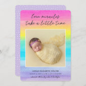 Rainbow Baby | Sogar Wunder dunkel | Foto Birth Ankündigung (Vorne/Hinten)
