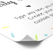 Rainbow Baby Sprinkle Editable Party Sign Poster (Ecke)