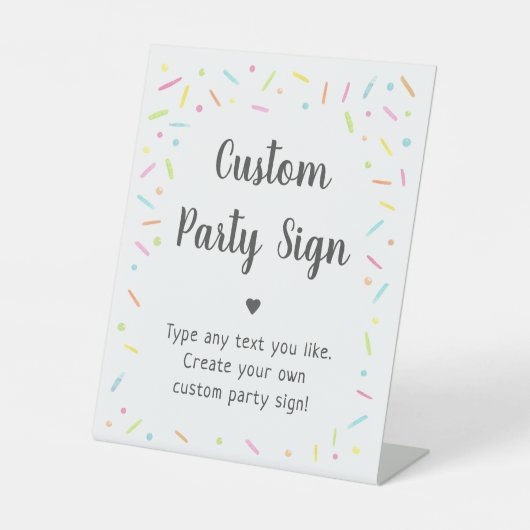 Rainbow Baby Sprinkle Editable Party Sockelschild (Vorderseite)
