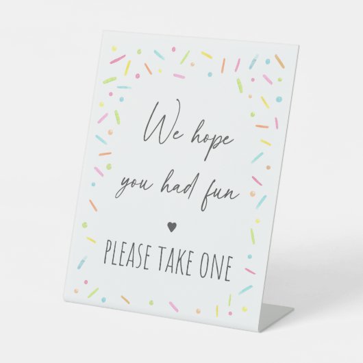 Rainbow Baby Sprinkle Gastgeschenk Sockelschild (Vorderseite)