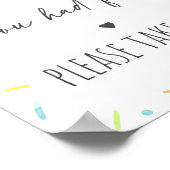 Rainbow Baby Sprinkle Gastgeschenk Zeichen Poster (Ecke)