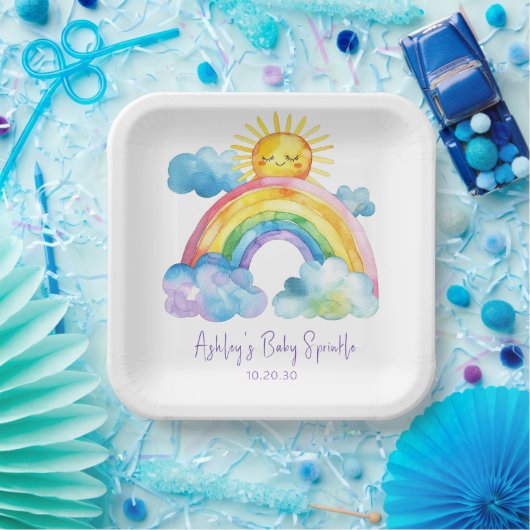 Rainbow Baby Sprinkle Pappteller (Party)